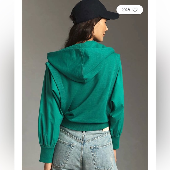 Anthropologie Pilcro Fabric Mix Hoodie - Picture 6 of 12